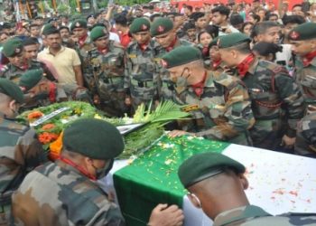 Martyrs of Manipur Landslide were paid final adieu at Assam Rifles