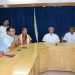 Leader of opposition Adhir Ranjan Chowdhury along with MLA Sudip Roy Barman, Deputy opposition leader Gourav Gogoi and others meet PCC president Birjit Sinha