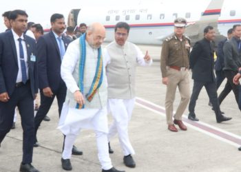 Union Home Minister Amit Shah arrives in Tripura to participate in Jan Biswas Yatra in Dharmanagar and Sabroom