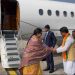 Honorable Minister of Union Ministry of Women and Child Development and Ministry of Minority Development Smriti Smriti Irani arrived at MBB Airport