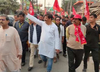 Congress MLA Sudip Roy Barman organizes padayatra