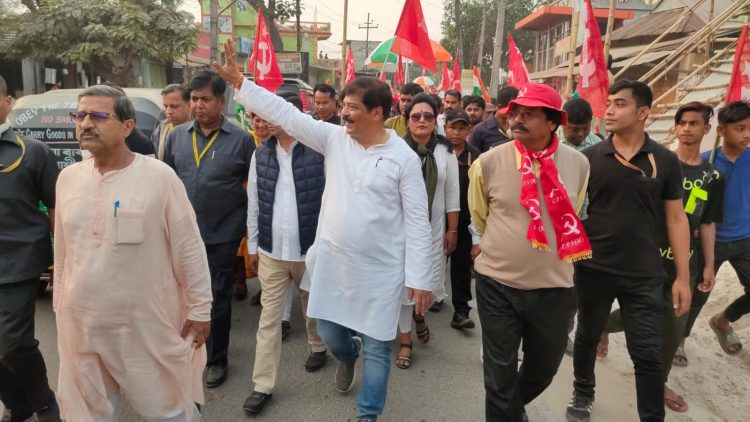 Congress MLA Sudip Roy Barman organizes padayatra