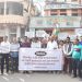 Congress protest in front of LIC and SBI in Agartala