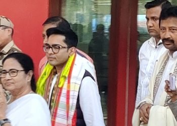 Chief Minister of West Bengal Mamata Banerjee arrived at MBB Airport along with All India General Secretary AITC Abhishek Banerjee