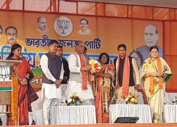 Liberation from the curse of extremism, the welfare of the people has been made possible by BJP, Rajnath Singh claimed