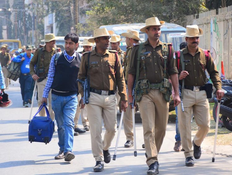 Security forces along with polling staff have left for the polling station