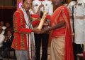 Padma Shri awardee NC Debbarma and Bikram Bahadur Jamatia
