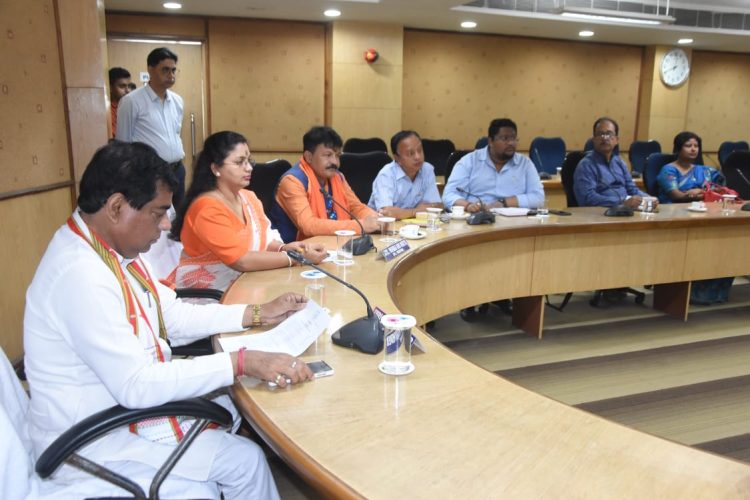 Mayor Deepak Majumdar attend a meeting at AMC conference hall