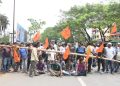 Bharatiya Mazdoor Sangha blockade the Assam Agartala road