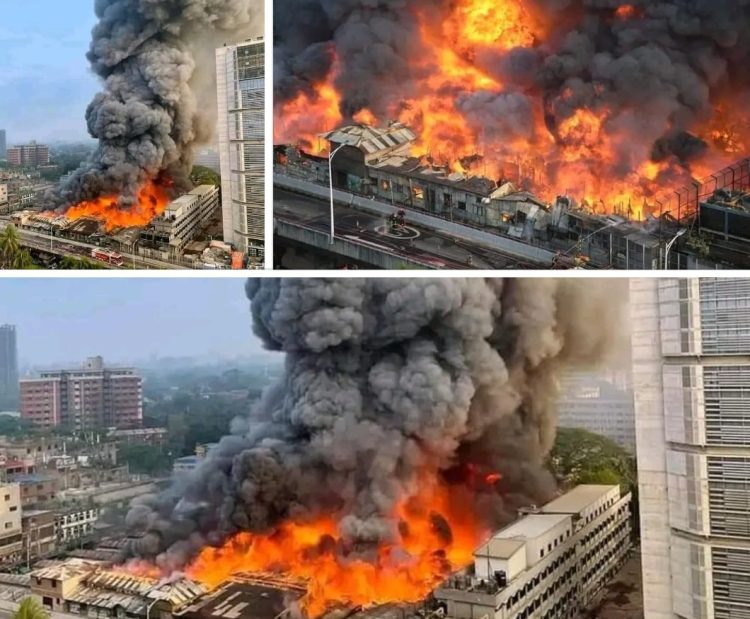 A terrible fire in Bangabazar, the biggest wholesale market of Dhaka in the capital!! 47 units of fire service working to control the fire.  There are more than 4 thousand wholesale clothing stores in this market. The fire broke out in this large Bengal market around 6.30 am today.