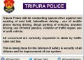Tripura Traffic Department has taken active cases against violators of the law.