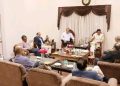 Top officials of Tripura cadre appointed to the central government paid a courtesy call on former Chief Minister and Rajya Sabha MP Biplab Kumar Dev in Delhi on Friday, April 7.