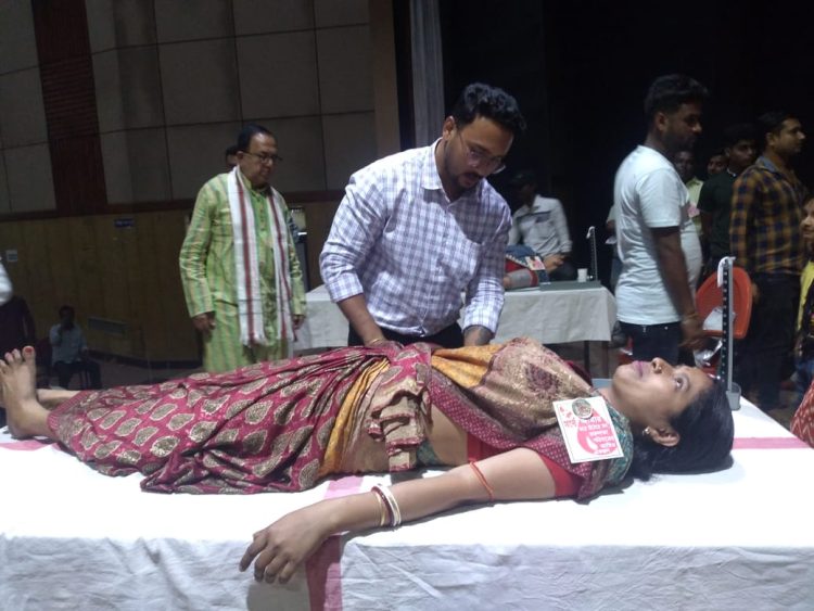 A blood donation camp was organized under the initiative of Dharmanagar Youth Morcha.