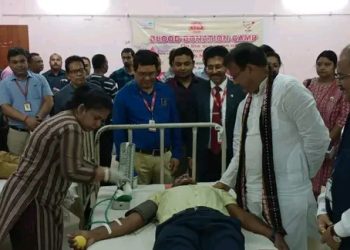 Blood donation camp was organized at the Agartala Press Club