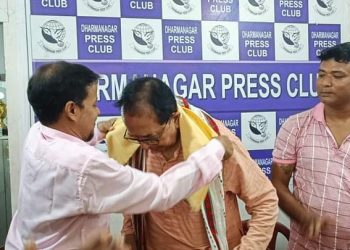 A welcome meeting was organized by Dharmanagar Press Club on Sunday 16th April at 12 noon