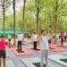 G20 delegates visits  the Oxygen Park, Agartala today morning and took part in a Yoga Session .