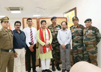 Partha Pratim Bhattacharjee, NCC Cadet from Tripura who got recommended by the Services Selection Board(SSB) to become an Officer in the Indian Army,  paid a courtesy visit at my office chamber today.
