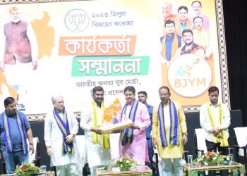CM Dr Saha lauds BJYM, BJP Mohila Morcha for electoral victory in Tripura