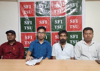 A press conference was organized at Chhatrajub Bhavan on Wednesday by the Students Federation of India