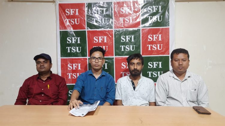 A press conference was organized at Chhatrajub Bhavan on Wednesday by the Students Federation of India
