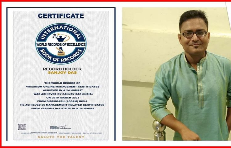 2023  26 certificates in 24 hours!  New world record of youth of Assam.