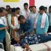 A blood donation camp was organized on Wednesday under the initiative of Fair Price Shop Management Committee