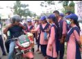 An awareness program was organized with all volunteers and traffic control officials of NSS Unit at 11 am on Monday