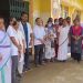 Doctors and health workers sat on demonstration