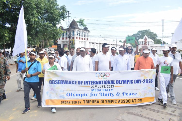 A rally was organized under the initiative of Tripura Olympic Association