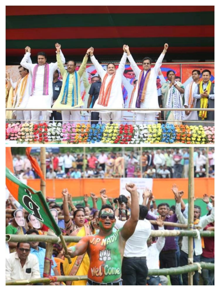 On the occasion of the Prime Minister’s 9th anniversary, a huge public meeting was organized in Shantirbazar in the presence of J.P. Nadda.