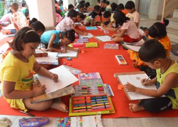 A drawing competition was organized at Sukanta Academy,