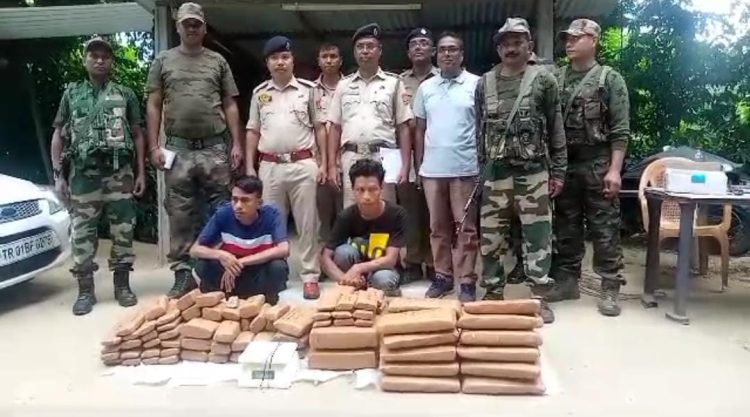 Ambassa police arrested two people with dried cannabis