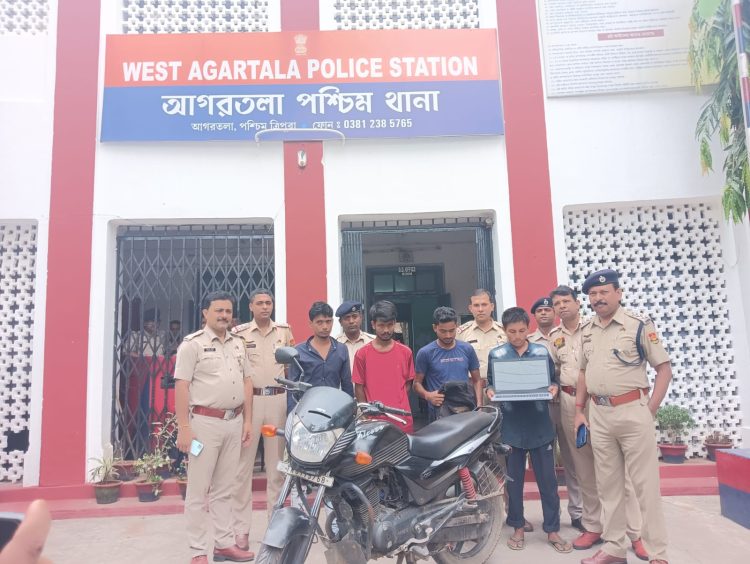 West Agartala police arrested four people in connection with the theft