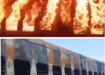 Terrible fire in the train!!!