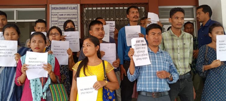 Protests demanding speedy release of STGT results