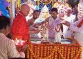 Minister Tinku Roy and BJP state president Rajeev Bhattacharya performed puja at Agartala ISKCON temple on the occasion of the auspicious Radha Ashtami Advent Day.