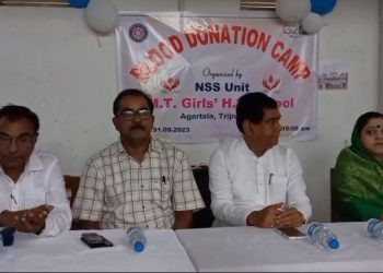 Blood Donation Camp at Maharani Tulsivati Girls’ School organized by NSS Unit.