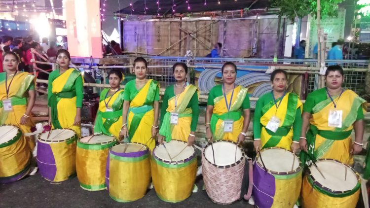 Seven women dhakis are the main attraction of this puja