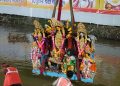 Devotees pay tearful adieu to Maa Durga