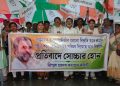 Congress stages protest condemning the BJP’s portrayal of Rahul Gandhi as a ‘modern-day Ravan’