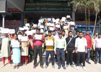 STGT examinees protest to demand release of results again