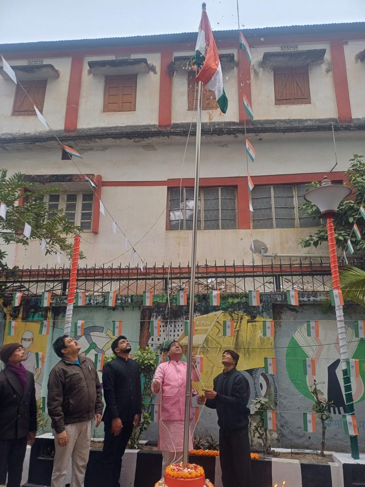 On the morning of the Republic Day, the national flag was hoisted in the premises of the main office of Agartala Pura Nigam today ​