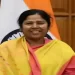 Union Minister Pratima Bhoumik stood next to the motherless little child