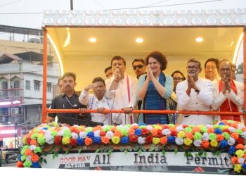 Priyanka Gandhi’s Road Show in Agartala Energizes Congress and CPM Supporters