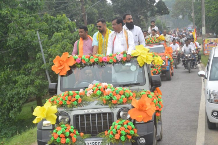 BJP organizes bike rally for nominated candidate Dipak Majumder