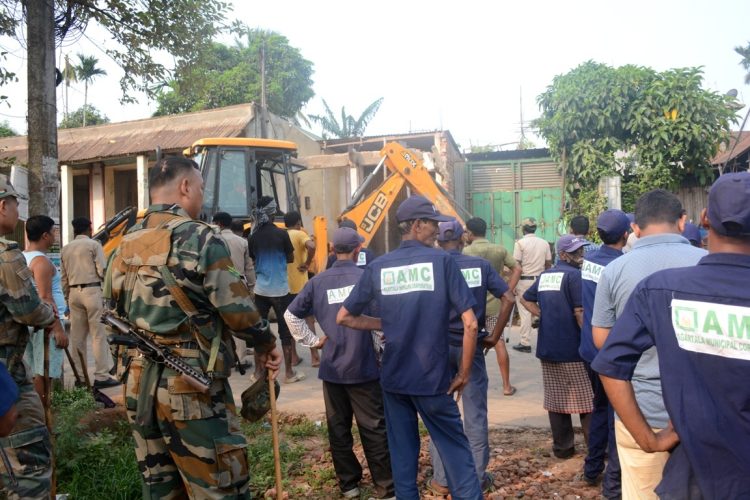 Agartala Municipal Corporation Demolishes Illegal Shops on Government Land