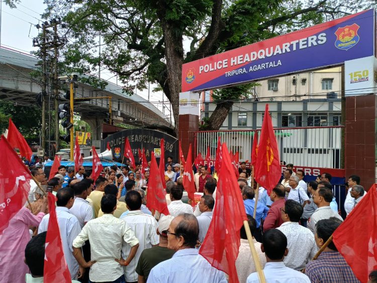 CPIM Holds Demonstration in Tripura Demanding Action Against Post-Election Violence