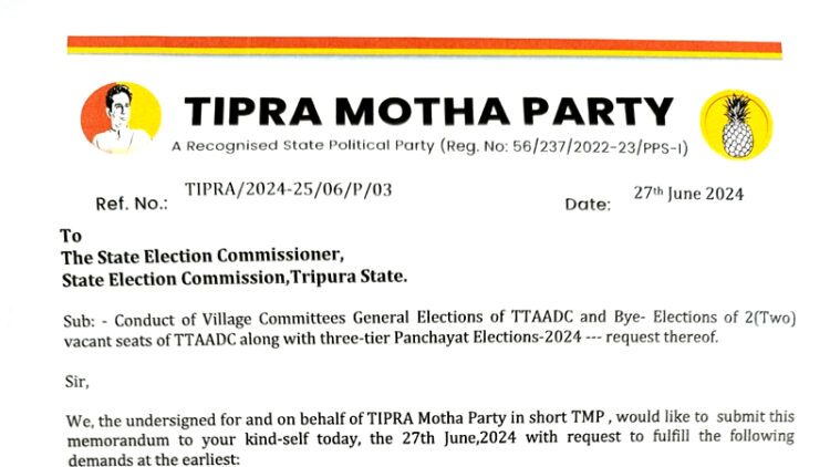 Tipra Matha Urges Village Committee Elections Alongside Panchayat Polls
