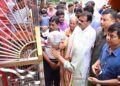 Jishnu Deb Varman visits Mata Tripureshwari Temple after being appointed as Telangana Governor
