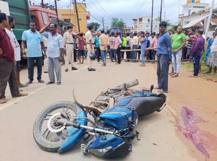 Locals blocked the road in protest